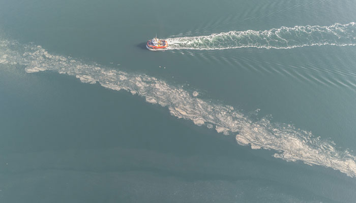 plastic pollution at sea